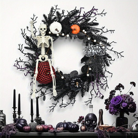 Halloween Wreath Decoration Skeleton