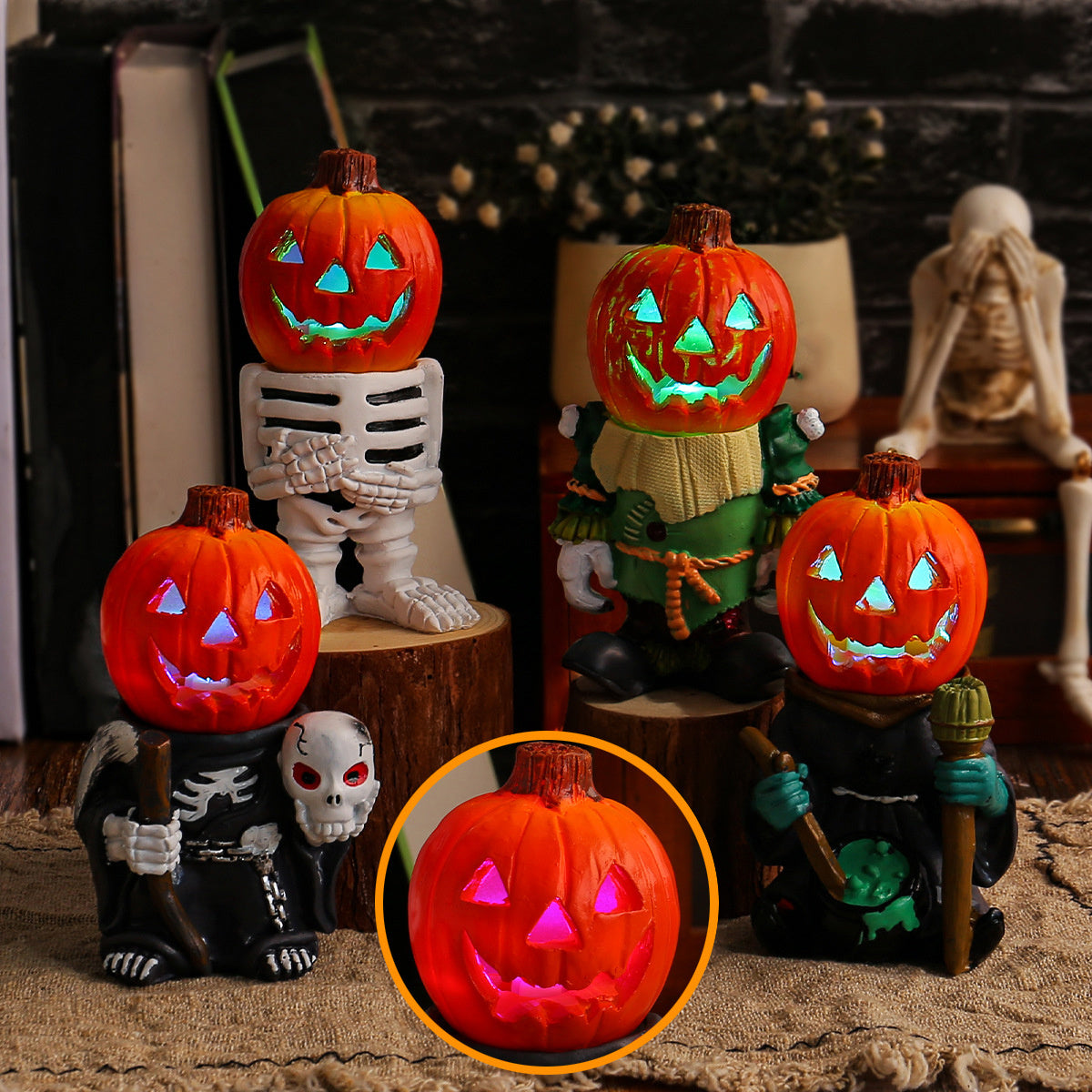 Halloween LED Light Pumpkin Knight