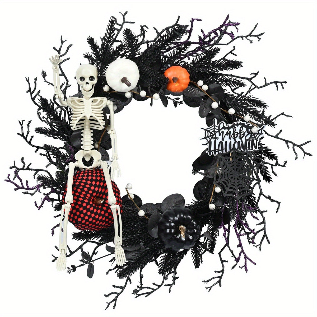 Halloween Wreath Decoration Skeleton