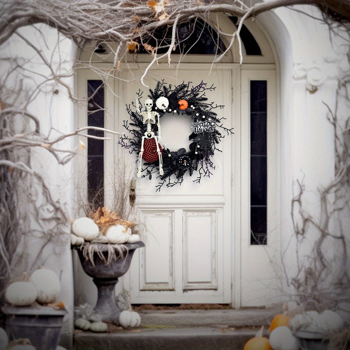 Halloween Wreath Decoration Skeleton